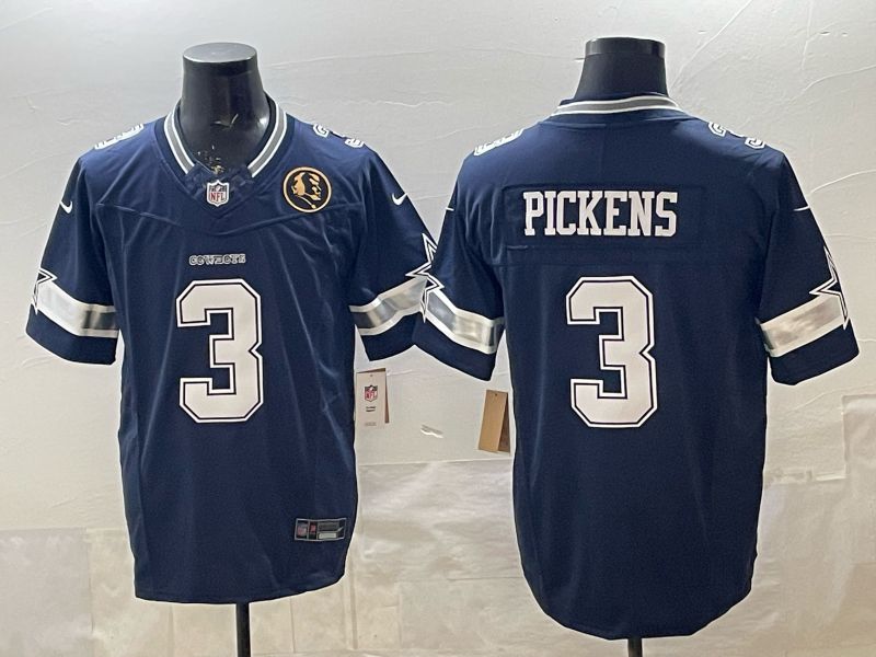 Men 2026 Dallas Cowboys #3 Pickens blue Limited Nike NFL Jersey style 06